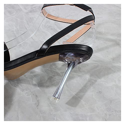 Heels For Women Sandalias de tacón Alto con Cadena de Cristal para Mujer, Zapatos de Fiesta, Tacones de Aguja