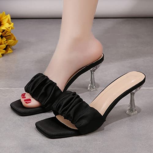 Sandalias para Mujeres Summer Women Zapatos Tacones Altos pío Negro