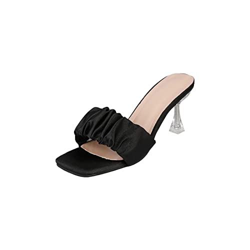 Sandalias para Mujeres Summer Women Zapatos Tacones Altos pío Negro