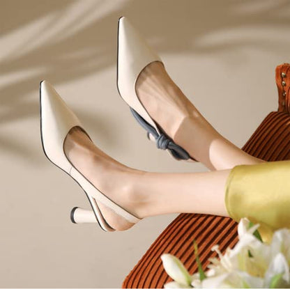 Ladies Colorblock Slingback Puntiagudo de los pies Puntiagudos Sandalias de Fiesta de la Fiesta del Espacio de la Parte Posterior del tacón bajo (tamaño: 38, Color: Negro) (Negro 38 EU)