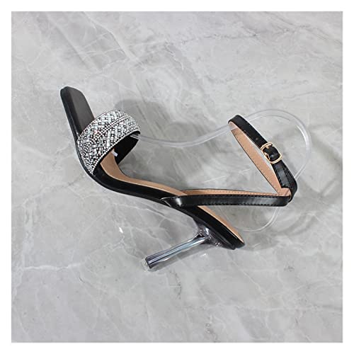 Heels For Women Sandalias de tacón Alto con Cadena de Cristal para Mujer, Zapatos de Fiesta, Tacones de Aguja